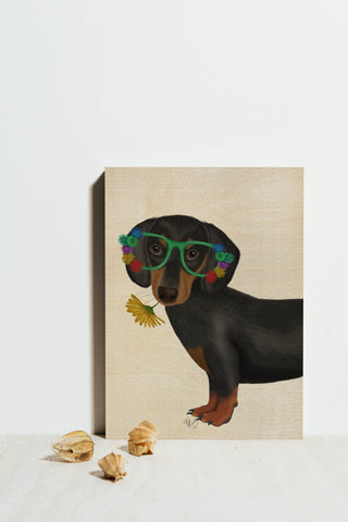 Dachshund Flower Glasses