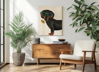 Dachshund Flower Glasses