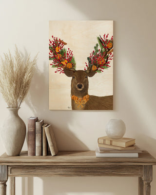 Deer, Cranberry and Orange Wreath