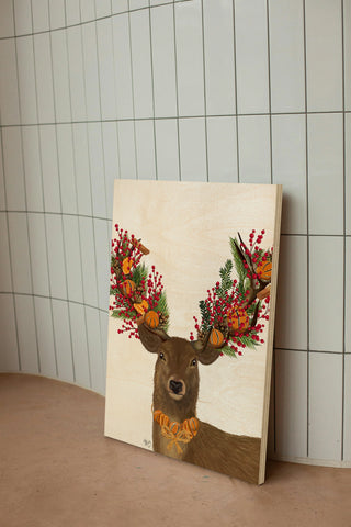 Deer, Cranberry and Orange Wreath