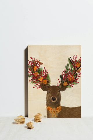 Deer, Cranberry and Orange Wreath