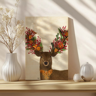 Deer, Cranberry and Orange Wreath