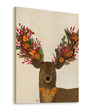 Deer, Cranberry and Orange Wreath