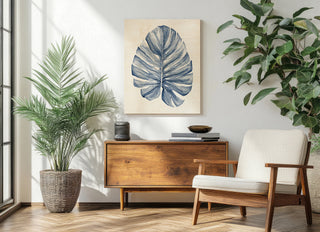 Indigo Tropical Leaves I