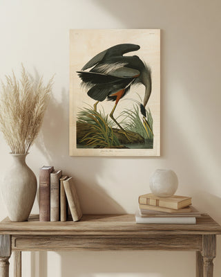 Lustr Great Blue Heron in Pearl White