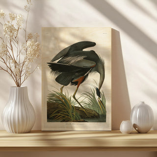 Lustr Great Blue Heron in Pearl White