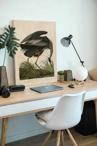 Lustr Great Blue Heron in Pearl White