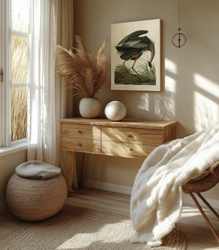 Lustr Great Blue Heron in Pearl White