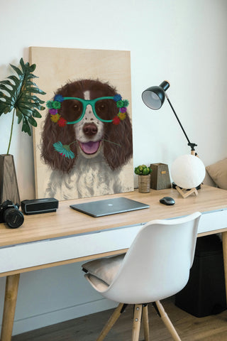 Springer Spaniel and Flower Glasses