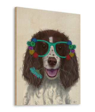 Springer Spaniel and Flower Glasses