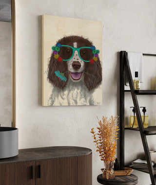 Springer Spaniel and Flower Glasses