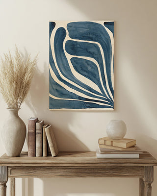 Blue Stylized Leaf I