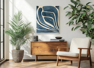 Blue Stylized Leaf I