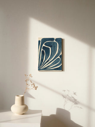 Blue Stylized Leaf II