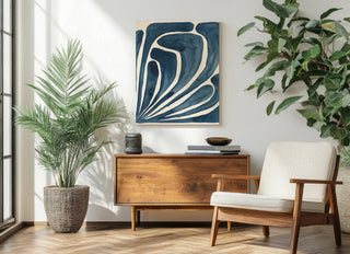 Blue Stylized Leaf II