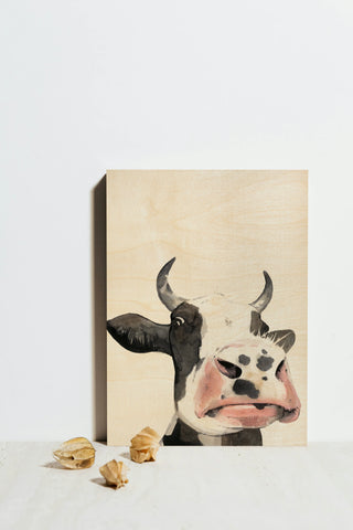 Watercolor Cow Portrait I