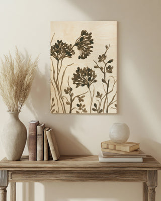 Sepia Petal Silhouettes I