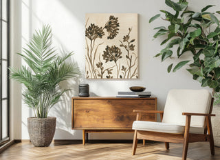 Sepia Petal Silhouettes I