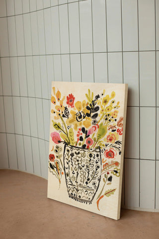 Inked Yellow Flowers in Vase