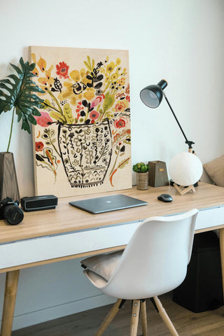Inked Yellow Flowers in Vase