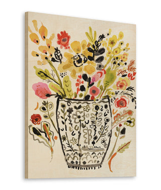Inked Yellow Flowers in Vase