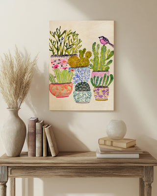 Cactus and Pink Bird