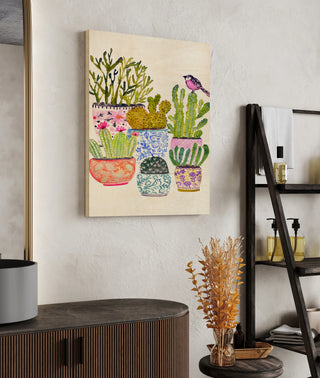 Cactus and Pink Bird