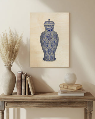 Tall Floral Jar in Blue