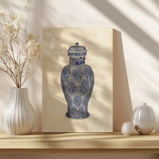 Tall Floral Jar in Blue