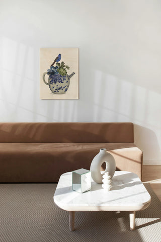 Chinoiserie Teapot, Echevaria and Bird