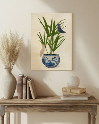 Palm in Chinoiserie Pot and Parrots 2
