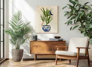 Palm in Chinoiserie Pot and Parrots 2