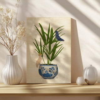 Palm in Chinoiserie Pot and Parrots 2