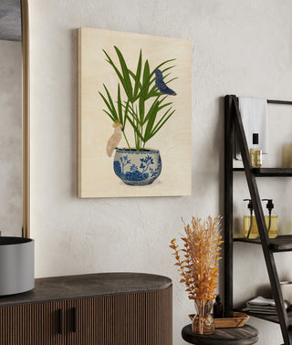 Palm in Chinoiserie Pot and Parrots 2