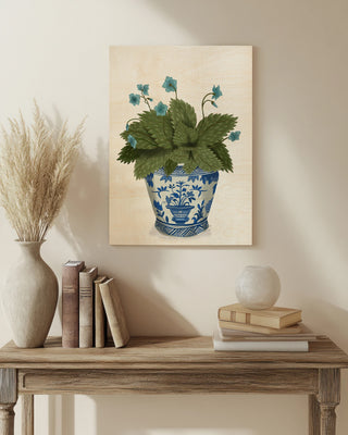 Planter with Blue Flower Plant