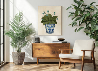 Planter with Blue Flower Plant