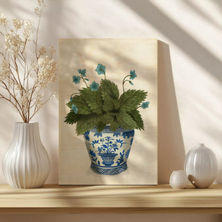 Planter with Blue Flower Plant