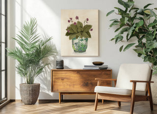 Planter with Pink Flower Plant