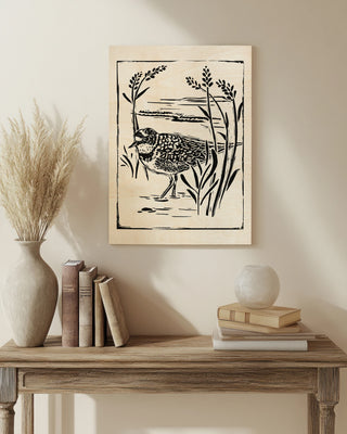 Linocut Style Seabird IV