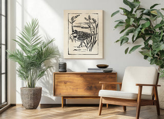 Linocut Style Seabird IV