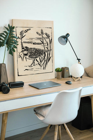 Linocut Style Seabird IV