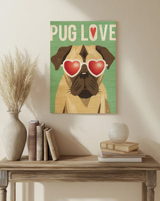 Beach Bums Pug I Love Print