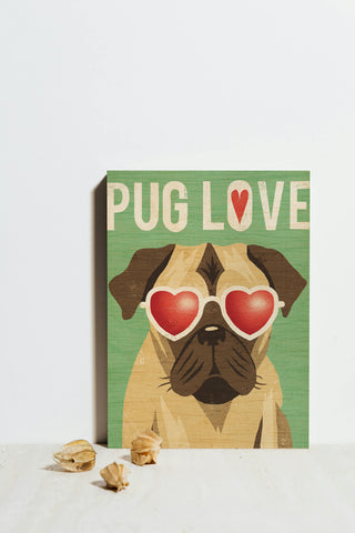 Beach Bums Pug I Love Print