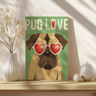 Beach Bums Pug I Love Print