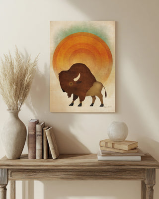 Blazing Sun Bison Print
