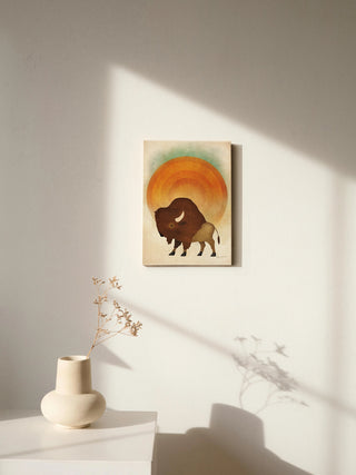 Blazing Sun Bison Print