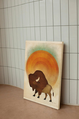Blazing Sun Bison Print