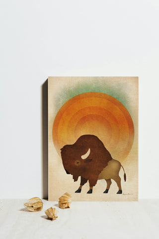 Blazing Sun Bison Print