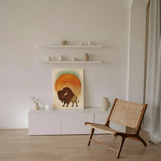 Blazing Sun Bison Print