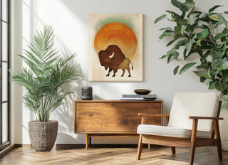 Blazing Sun Bison Print